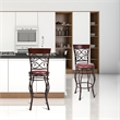Pemberly Row Set of 2 Vintage Bar Stools Swivel Padded Seat Bistro Pub Brown