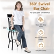 Pemberly Row Set of 2 Vintage Bar Stools Swivel Padded Seat Bistro Pub Black