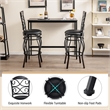 Pemberly Row Set of 2 Vintage Bar Stools Swivel Padded Seat Bistro Pub Black