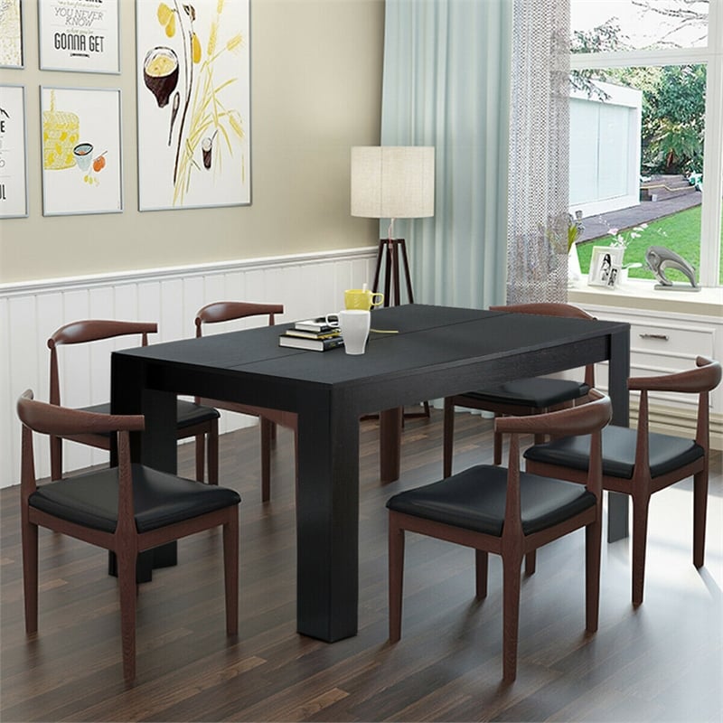 Pemberly Row 63 inch Dining Table Rectangular Modern Kitchen For 6 People Home