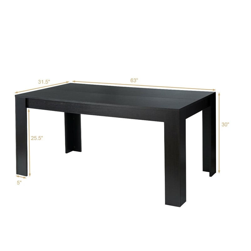 Pemberly Row 63 inch Dining Table Rectangular Modern Kitchen For 6 People Home