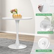Pemberly Row Modern Tulip Kitchen Table Round Dining Table w/ MDF Top White