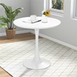 Pemberly Row Modern Tulip Kitchen Table Round Dining Table w/ MDF Top White