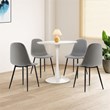 Pemberly Row Modern Tulip Kitchen Table Round Dining Table w/ MDF Top White