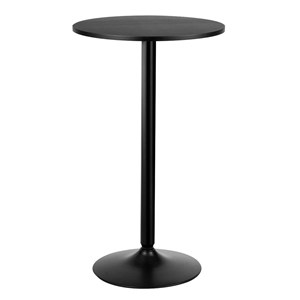 Pemberly Row 24 inch Round Pub Table Bistro Bar Table W/Metal Base Black