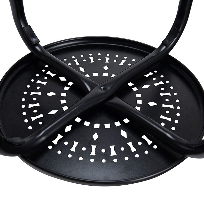 Pemberly Row Backless Round Top Metal Stackable Stool Set in Black (Set of 6)