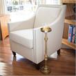 Pemberly Row Traditional Iron Metal Side Table in Brass Finish