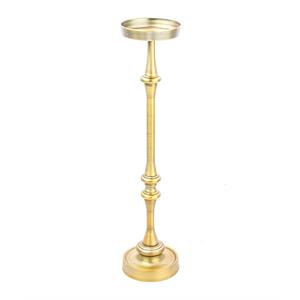Pemberly Row Traditional Iron Metal Side Table in Brass Finish