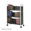 Pemberly Row Contemporary Stainless Steel Single Sided 3 Shelf Book Cart