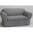 Pemberly Row Contemporary Cotton Twill 2 Piece Sofa Slipcover in Gray