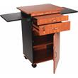 Pemberly Row Modern Wood Multimedia Cart in Wild Cherry/Black