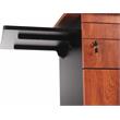 Pemberly Row Modern Wood Multimedia Cart in Wild Cherry/Black