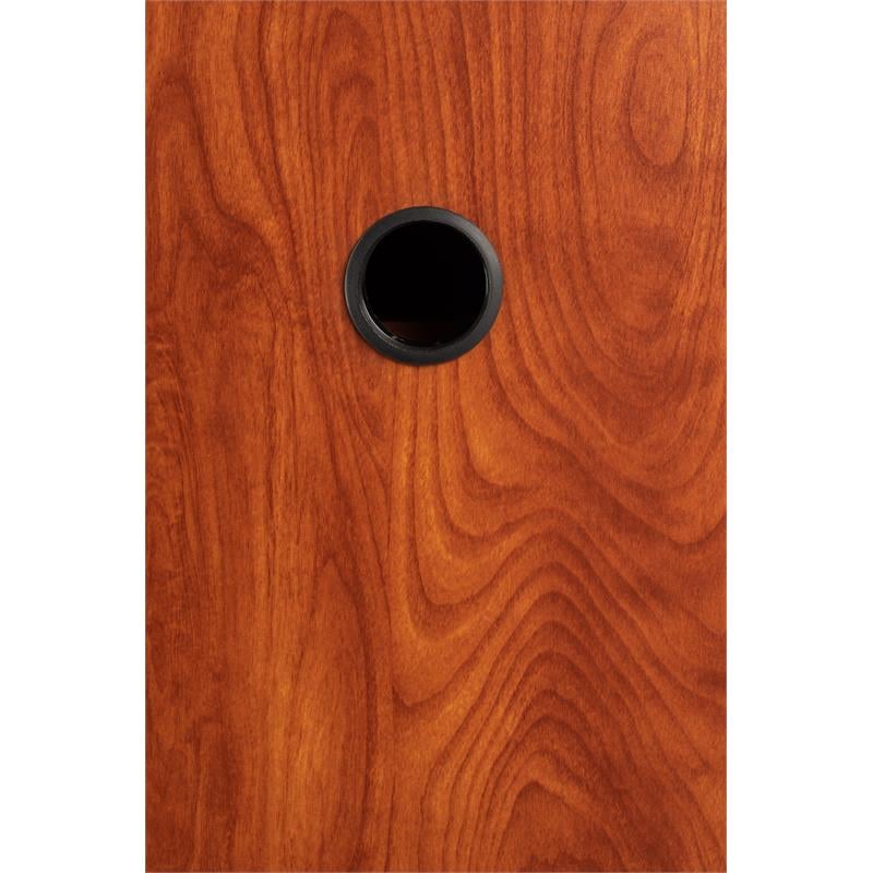 Pemberly Row Modern Wood Multimedia Cart in Wild Cherry/Black