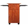 Pemberly Row Modern Wood Multimedia Cart in Wild Cherry/Black