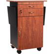 Pemberly Row Modern Wood Multimedia Cart in Wild Cherry/Black