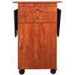 Pemberly Row Modern Wood Multimedia Cart in Wild Cherry/Black