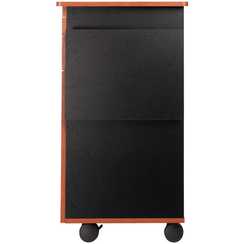 Pemberly Row Modern Wood Multimedia Cart in Wild Cherry/Black