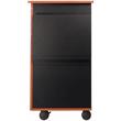 Pemberly Row Modern Wood Multimedia Cart in Wild Cherry/Black