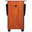 Pemberly Row Modern Wood Multimedia Cart in Wild Cherry/Black