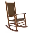 Pemberly Row Traditional Hardwood Patio Porch Rocker in Brown