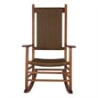 Pemberly Row Traditional Hardwood Patio Porch Rocker in Brown
