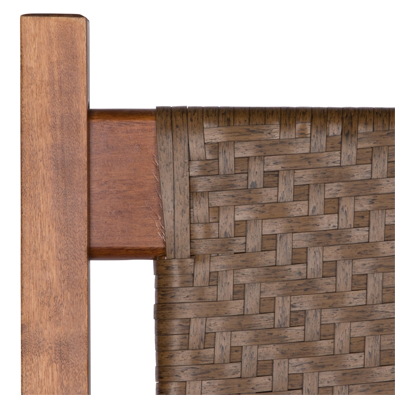 Pemberly Row Traditional Hardwood Patio Porch Rocker in Brown