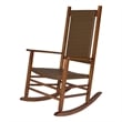 Pemberly Row Traditional Hardwood Patio Porch Rocker in Brown