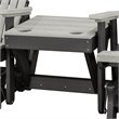 Pemberly Row Resin Double Glider w/Center Table in Gray/Black
