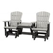 Pemberly Row Resin Double Glider w/Center Table in Gray/Black