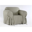 Pemberly Row Cotton Twill One Piece Chair Slipcover in Natural