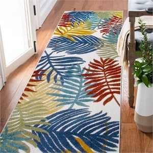 Pemberly Row Talipot Palm Indoor Outdoor Area Rug Runner 2'x8'
