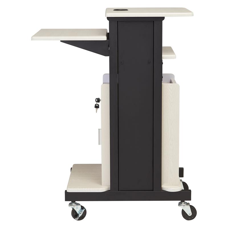 Pemberley Row Metal Ivory/Black Presentation Cart Adjustable 40.5