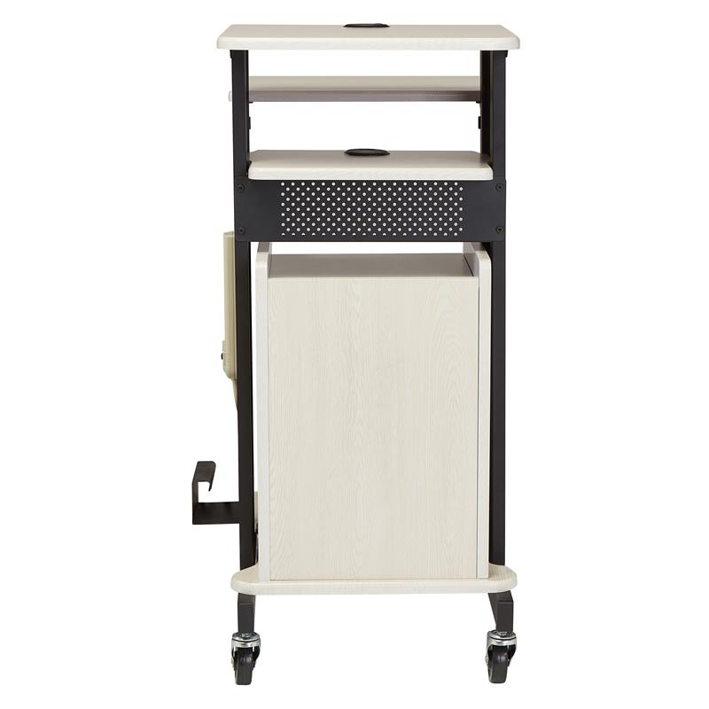 Pemberley Row Metal Ivory/Black Presentation Cart Adjustable 40.5