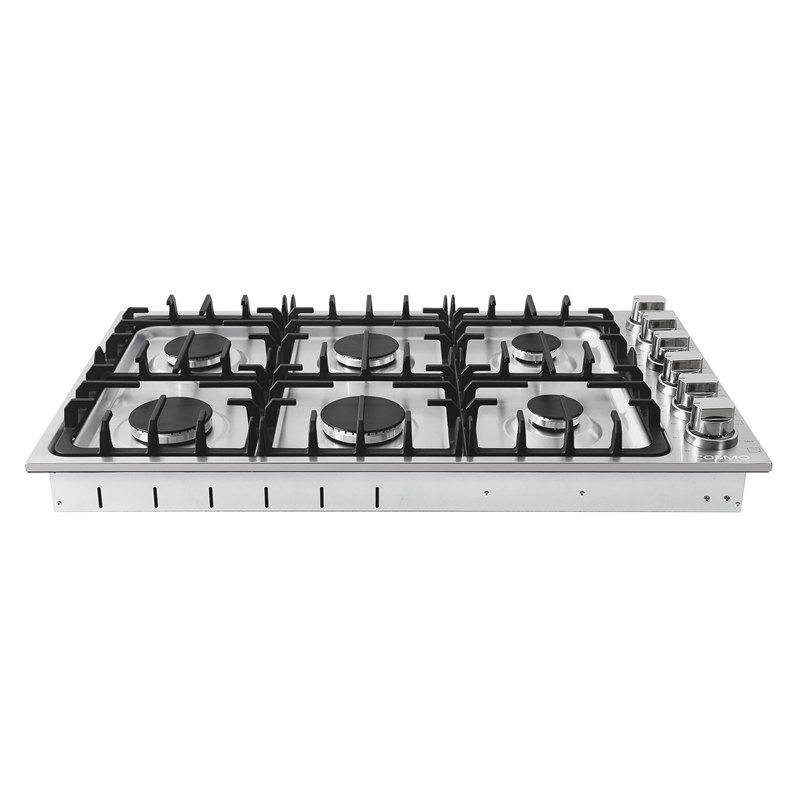 Pemberly Row 36 in. Drop-In Stainless Steel Gas Cooktop in Silver
