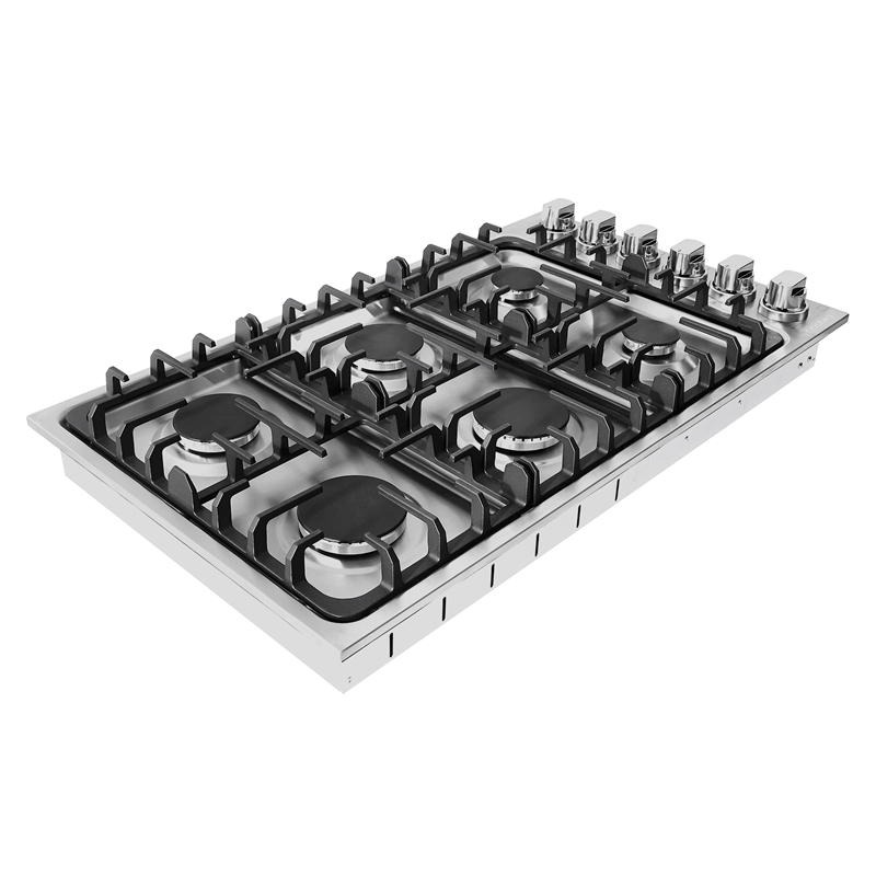 Pemberly Row 36 in. Drop-In Stainless Steel Gas Cooktop in Silver