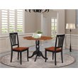 Pemberly Row 3-piece Wood Dining Table and Chairs in Black/Cherry