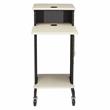 Pemberly Row Modern Metal Premium Presentation Cart in Ivory/Black