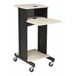 Pemberly Row Modern Metal Premium Presentation Cart in Ivory/Black