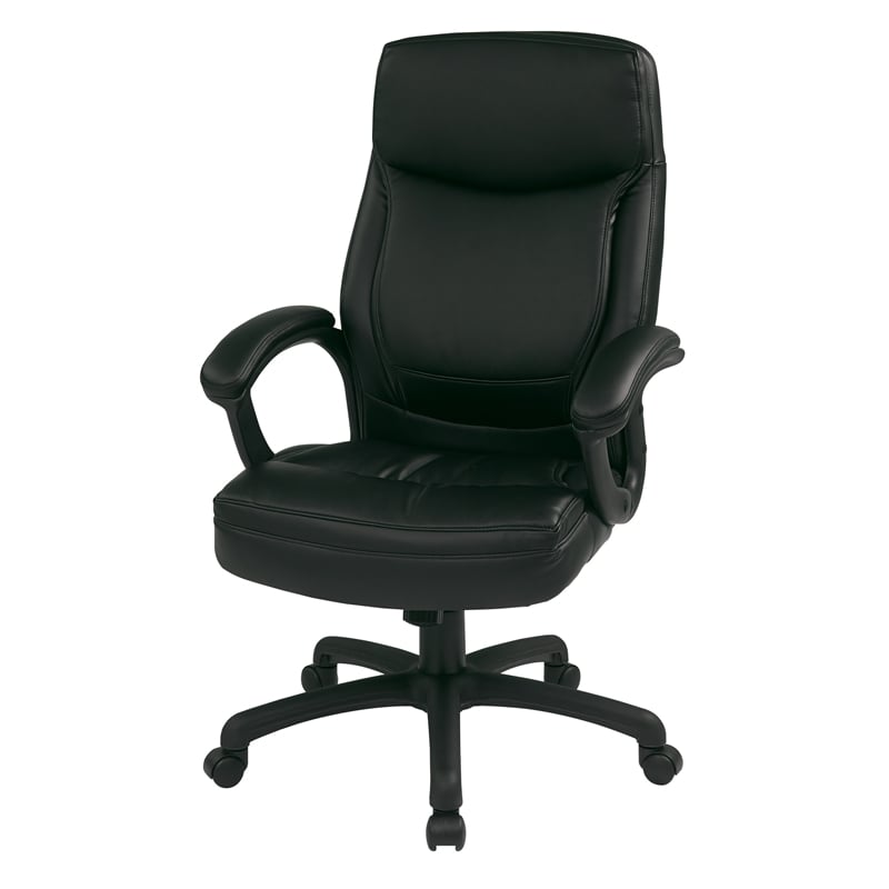 Pemberly Row Executive High Back Black Bonded Leather Office Chair
