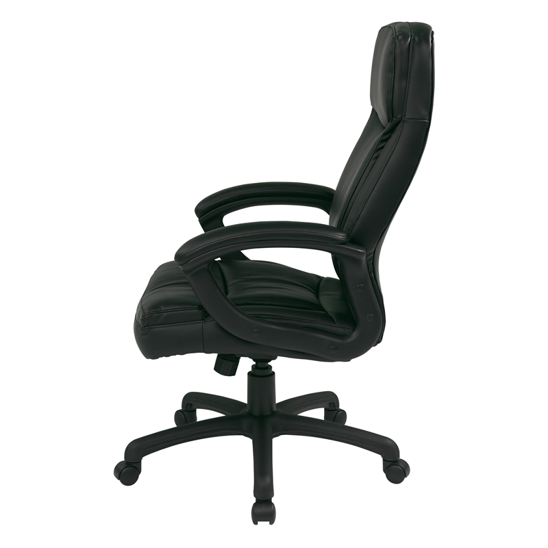 Pemberly Row Executive High Back Black Bonded Leather Office Chair