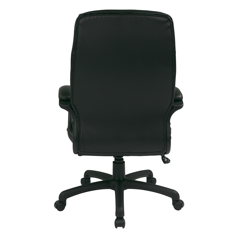 Pemberly Row Executive High Back Black Bonded Leather Office Chair