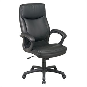 Pemberly Row Executive High Back Black Bonded Leather Office Chair