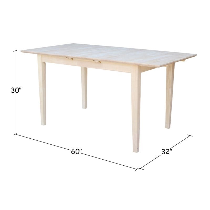 Pemberly Row Contemporary Unfinished Rectangular Shaker Dining Table