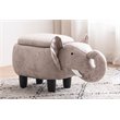 Pemberly Row The Elephant Fabric Storage Ottoman/Stool in Gray/Black