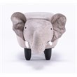 Pemberly Row The Elephant Fabric Storage Ottoman/Stool in Gray/Black
