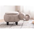 Pemberly Row The Elephant Fabric Storage Ottoman/Stool in Gray/Black