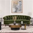 Pemberly Row Chesterfield Tufted Sofa Olive Green Performance Velvet