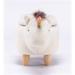 Pemberly Row The Unicorn Fabric Storage Ottoman/Stool in White/Natural