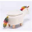 Pemberly Row The Unicorn Fabric Storage Ottoman/Stool in White/Natural