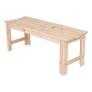 Pemberly Row 48&quot Cedar Wood Backless Patio Porch Garden Bench in Beige